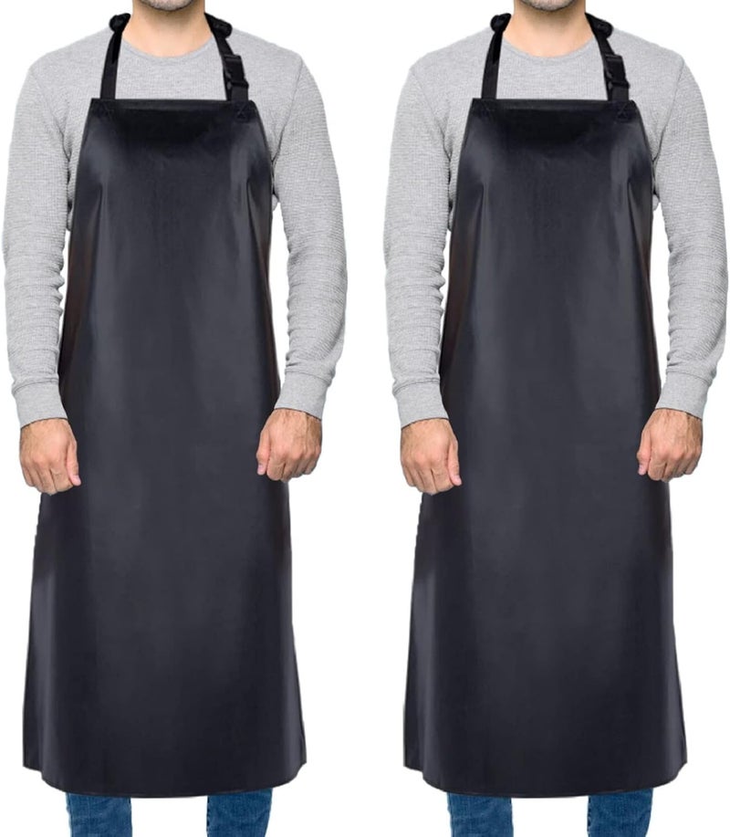 Homsolver Waterproof Rubber Vinyl Apron for Unisex Adult, Adjustable, Lightweight, Chemical Resistant Extra Long Work Apron - Image 1
